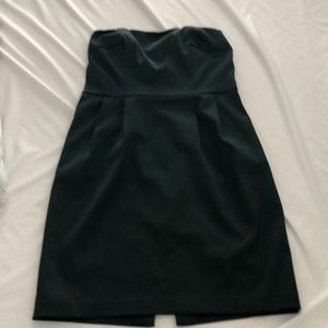 Strapless satin cocktail dress